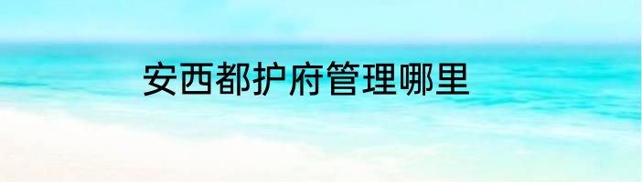 安西都护府管理哪里