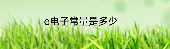 e电子常量是多少