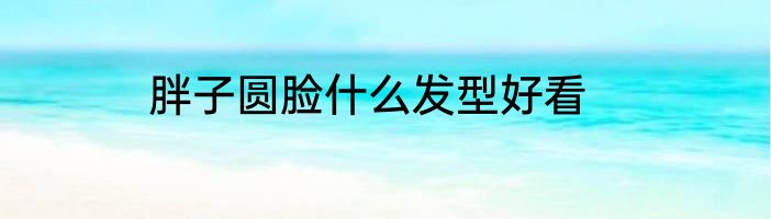 胖子圆脸什么发型好看