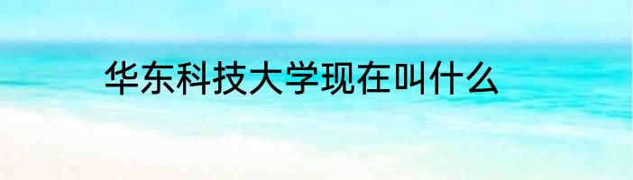 华东科技大学现在叫什么
