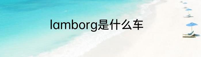 lamborg是什么车