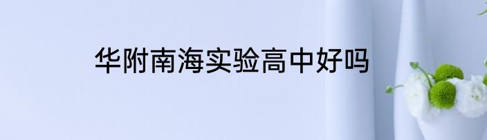 华附南海实验高中好吗