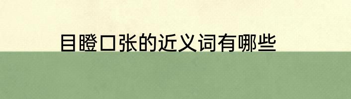 目瞪口张的近义词有哪些