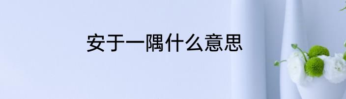 安于一隅什么意思