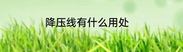 降压线有什么用处