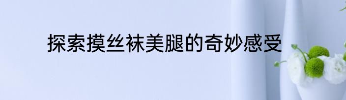 探索摸丝袜美腿的奇妙感受