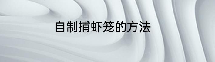 自制捕虾笼的方法