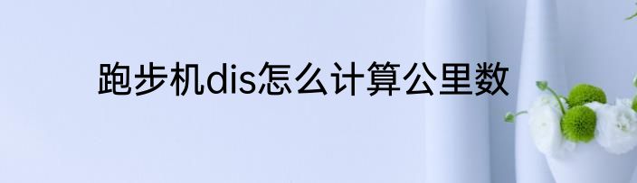 跑步机dis怎么计算公里数