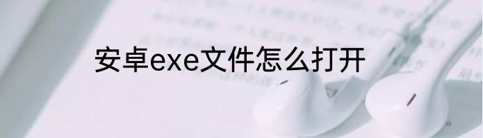 安卓exe文件怎么打开