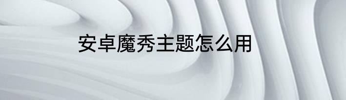 安卓魔秀主题怎么用