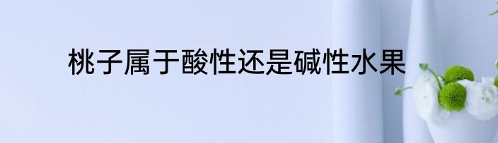 桃子属于酸性还是碱性水果