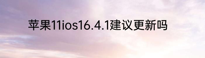 苹果11ios16.4.1建议更新吗