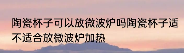 陶瓷杯子可以放微波炉吗陶瓷杯子适不适合放微波炉加热