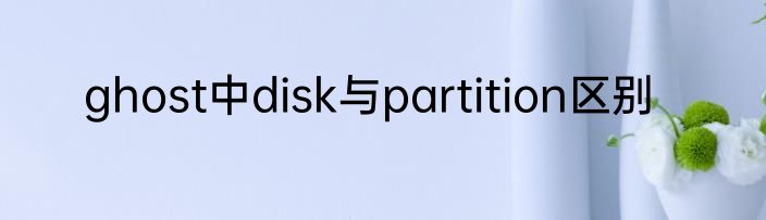 ghost中disk与partition区别