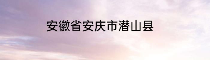 安徽省安庆市潜山县
