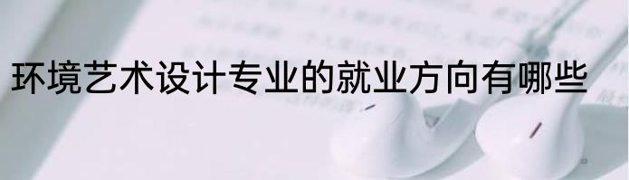 环境艺术设计专业的就业方向有哪些