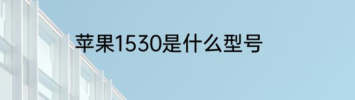 苹果1530是什么型号