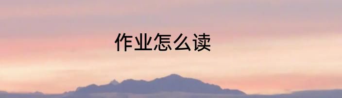 作业怎么读