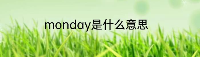 monday是什么意思