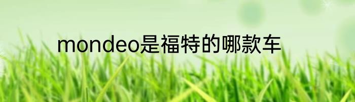 mondeo是福特的哪款车