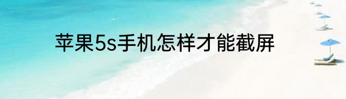 苹果5s手机怎样才能截屏