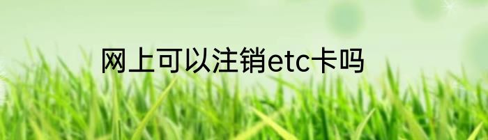 网上可以注销etc卡吗