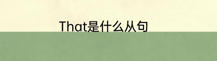 That是什么从句