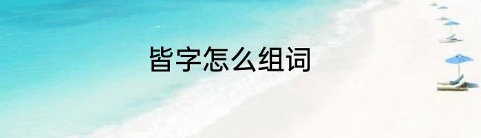 皆字怎么组词