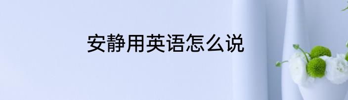 安静用英语怎么说