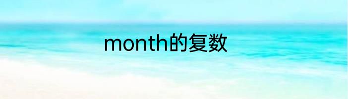month的复数