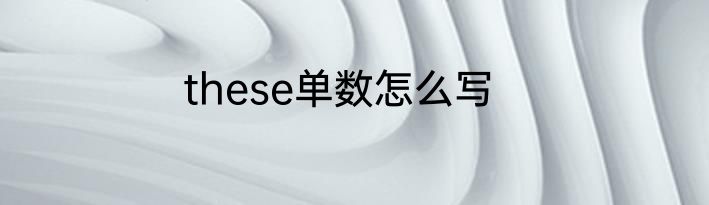 these单数怎么写