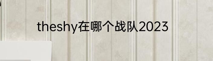 theshy在哪个战队2023