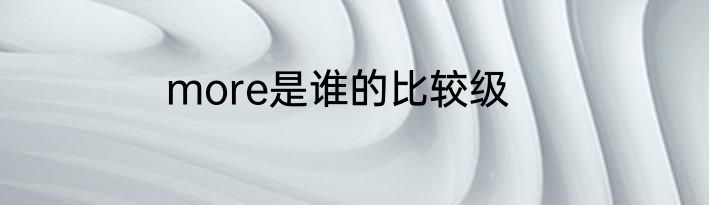 more是谁的比较级
