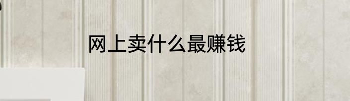 网上卖什么最赚钱