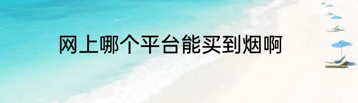 网上哪个平台能买到烟啊