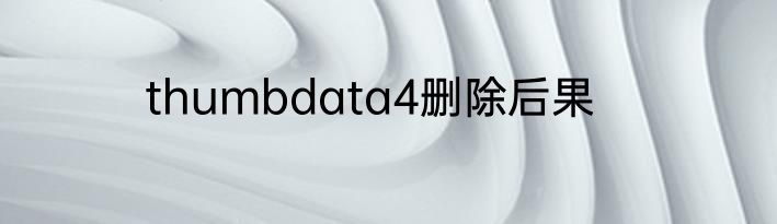 thumbdata4删除后果