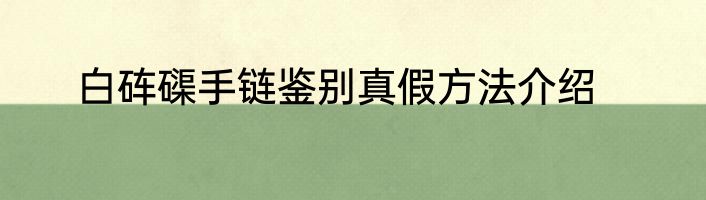 白砗磲手链鉴别真假方法介绍