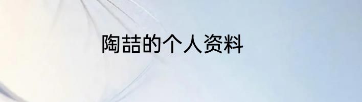 陶喆的个人资料