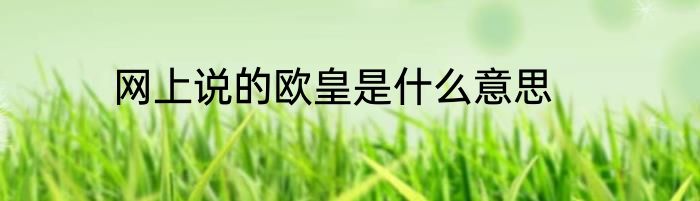 网上说的欧皇是什么意思