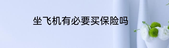 坐飞机有必要买保险吗