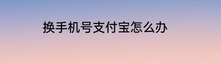 换手机号支付宝怎么办