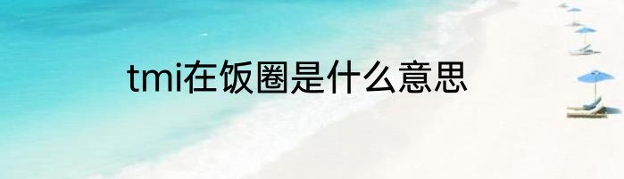 tmi在饭圈是什么意思