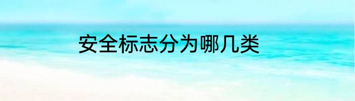 安全标志分为哪几类