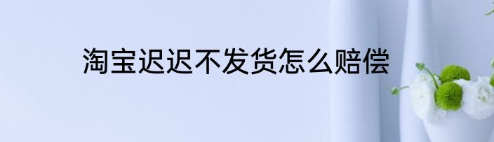 淘宝迟迟不发货怎么赔偿