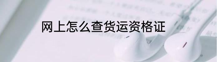网上怎么查货运资格证