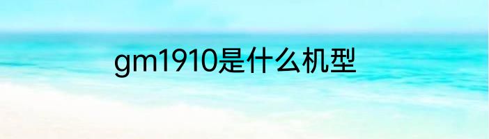 gm1910是什么机型