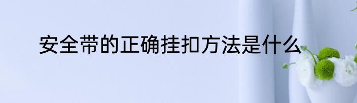 安全带的正确挂扣方法是什么