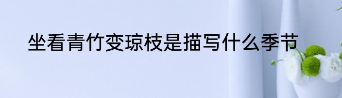 坐看青竹变琼枝是描写什么季节