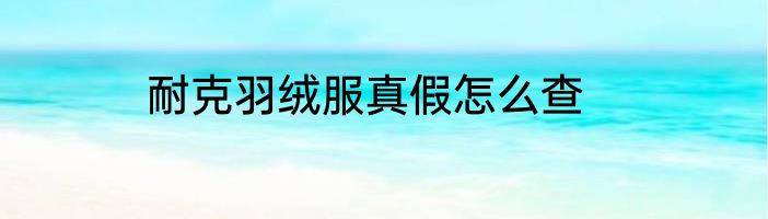 耐克羽绒服真假怎么查