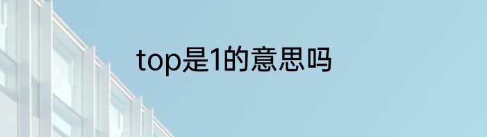 top是1的意思吗